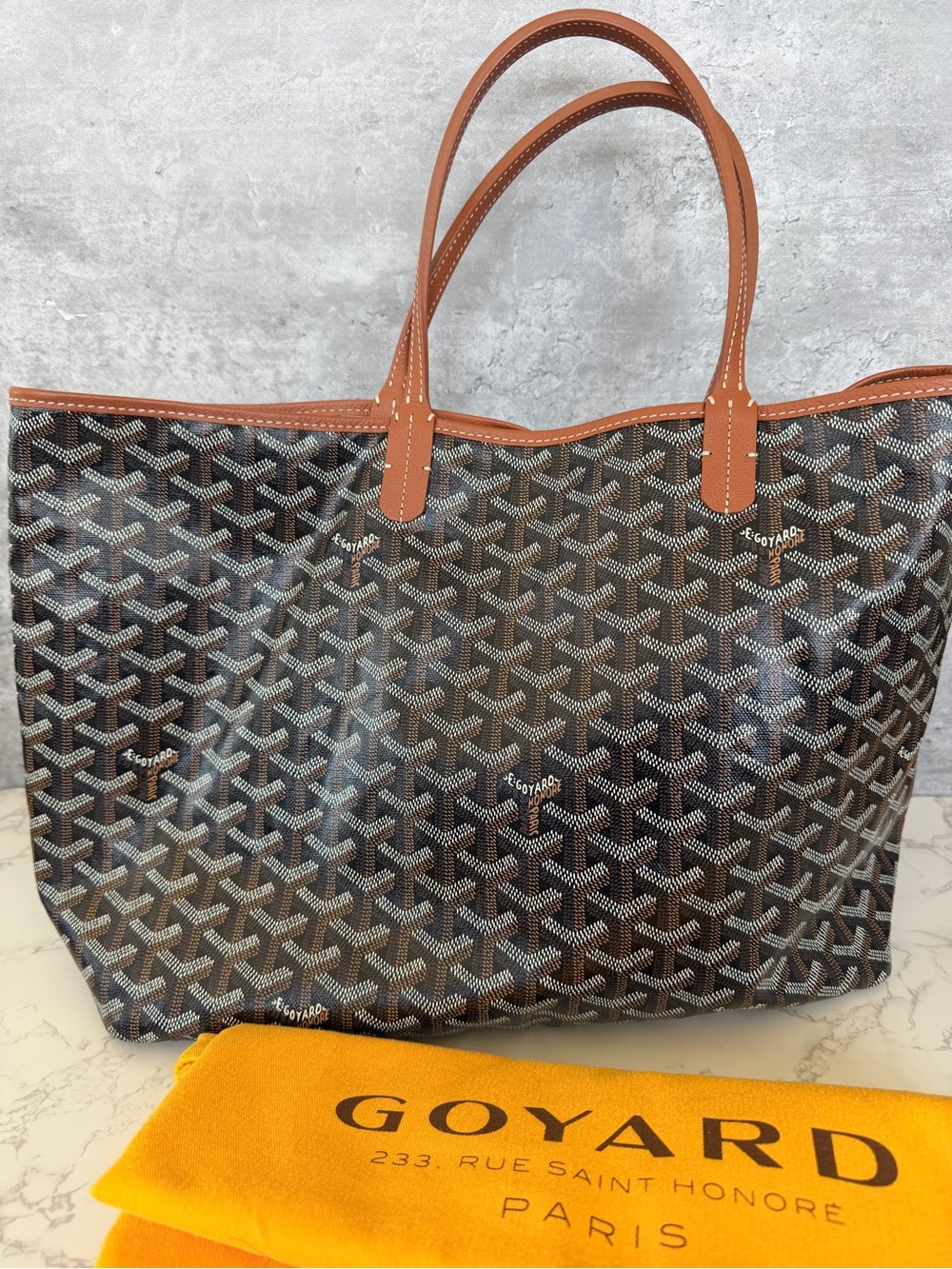Goyard Brown/Tan Saint Louis Tote with Goyardine Pattern